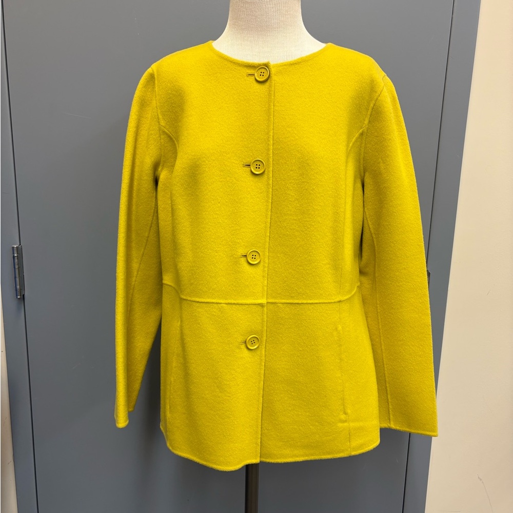 Talbots Double-Faced Wool Jacket Size 12 Mustard Yellow NWT